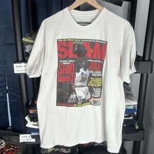 modern y2k newspaper graphic shaq basketball sports tee xl